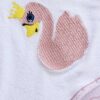 Trusou pentru botez de fete, Model Lebada, Roz pudrat, 7 piese, Recostore®, REC2631