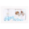 Trusou complet pentru botez de baieti, model brodat cu ingeras, trusou, lumanare "Radacini si Aripi de la parinti", costum si pantofiori, bleu, 14 piese, Recostore®, REC2640 - imagine 10