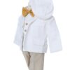 Trusou complet pentru botez de baieti, model cu Mickey Mouse, trusou brodat, lumanare, costum si pantofiori, bleu, 15 piese, Recostore®, REC2642 - imagine 3