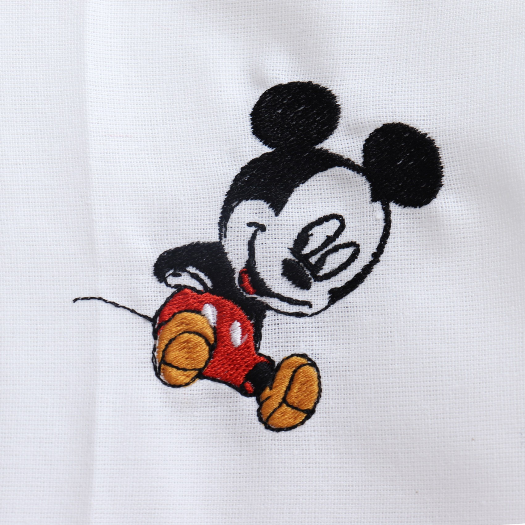 Trusou complet pentru botez de baieti, model cu Mickey Mouse, trusou brodat, lumanare, costum si pantofiori, bleu, 15 piese, Recostore®, REC2642 - imagine 10
