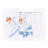 Trusou complet pentru botez de baieti, model cu ingeras, trusou imprimat, lumanare cu "Radacini si aripi de la parinti", costum si pantofiori, bleu, 13 piese, Recostore®, REC2646 - imagine 10