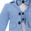 Trusou complet pentru botez de baieti, trusou brodat cu Ursulet, lumanare cu ursulet, costum si pantofiori, bleu, 15 piese, Recostore®, REC2649 - imagine 4