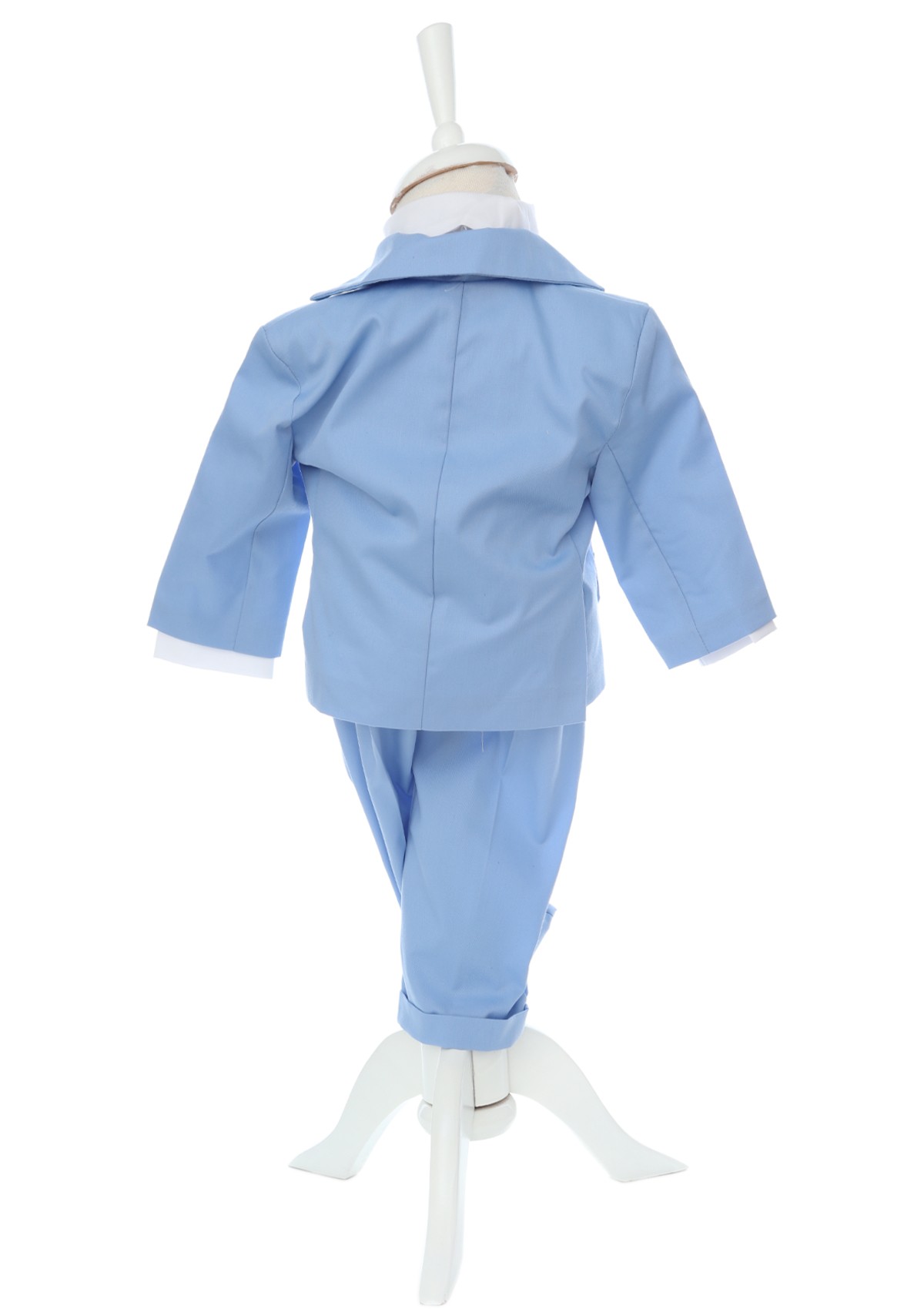 Trusou complet pentru botez de baieti, trusou brodat cu Ursulet, lumanare cu ursulet, costum si pantofiori, bleu, 15 piese, Recostore®, REC2649 - imagine 5