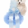 Trusou complet pentru botez de baieti, trusou brodat cu Ursulet, lumanare cu ursulet, costum si pantofiori, bleu, 15 piese, Recostore®, REC2649 - imagine 12