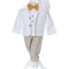 Trusou complet pentru botez de baieti, trusou brodat cu Ingeras, lumanare cu "Radacini si aripi de la parinti", costum si pantofiori, bleu-crem, 14 piese,  Recostore®, REC2653 - imagine 2