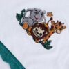 Trusou complet pentru botez de baieti, trusou brodat safari, lumanare cu Safari, costum si pantofiori, verde-crem, 14 piese, Recostore®, REC2657 - imagine 9