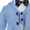 Trusou complet pentru botez de baieti, trusou brodat cu ursulet, lumanare cu ursulet de plus, costum si pantofiori, bleu, 15 piese,  Recostore®, REC2658 - imagine 5