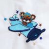 Trusou complet pentru botez de baieti, trusou brodat cu ursulet, lumanare cu ursulet de plus, costum si pantofiori, bleu, 15 piese,  Recostore®, REC2658 - imagine 8
