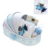Trusou complet pentru botez de baieti, trusou brodat cu ursulet, lumanare cu ursulet de plus, costum si pantofiori, bleu, 15 piese,  Recostore®, REC2658 - imagine 10