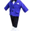 Trusou complet pentru botez de baieti, trusou brodat cu Winnie The Pooh, lumanare cu Winnie The Pooh, costum si pantofiori, albastru electric, 15 piese, Recostore®, REC2659 - imagine 2