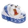 Trusou complet pentru botez de baieti, trusou brodat cu Winnie The Pooh, lumanare cu Winnie The Pooh, costum si pantofiori, albastru electric, 15 piese, Recostore®, REC2659 - imagine 10