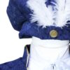 Trusou complet pentru botez de baieti, trusou brodat cu Coroana, lumanare cu print, costum print si pantofiori, bleumarin, 15 piese, Recostore®, REC2662 - imagine 4