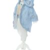 Trusou complet pentru botez de baieti, trusou brodat cu coroana, lumanare cu tulle, costum print si pantofiori, bleu, 15 piese,  Recostore®, REC2664 - imagine 4