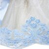 Trusou complet pentru botez de baieti, trusou brodat cu coroana, lumanare cu tulle, costum print si pantofiori, bleu, 15 piese,  Recostore®, REC2664 - imagine 11