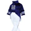 Trusou complet pentru botez de baieti, trusou brodat cu coroana, lumanare cu bebe print, costum print si pantofiori, bleumarin, 15 piese, Recostore®, REC2665 - imagine 2