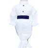 Trusou complet pentru botez de baieti, trusou brodat cu coroana, lumanare cu bebe print, costum print si pantofiori, bleumarin, 15 piese, Recostore®, REC2665 - imagine 6