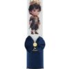 Trusou complet pentru botez de baieti, trusou brodat cu coroana, lumanare cu bebe print, costum print si pantofiori, bleumarin, 15 piese, Recostore®, REC2665 - imagine 8