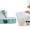 Trusou complet pentru botez de baieti personalizat cu Simba, Trusou brodat, lumanare, costum si pantofiori, verde, 15 piese, Recostore®, REC2668 - imagine 8