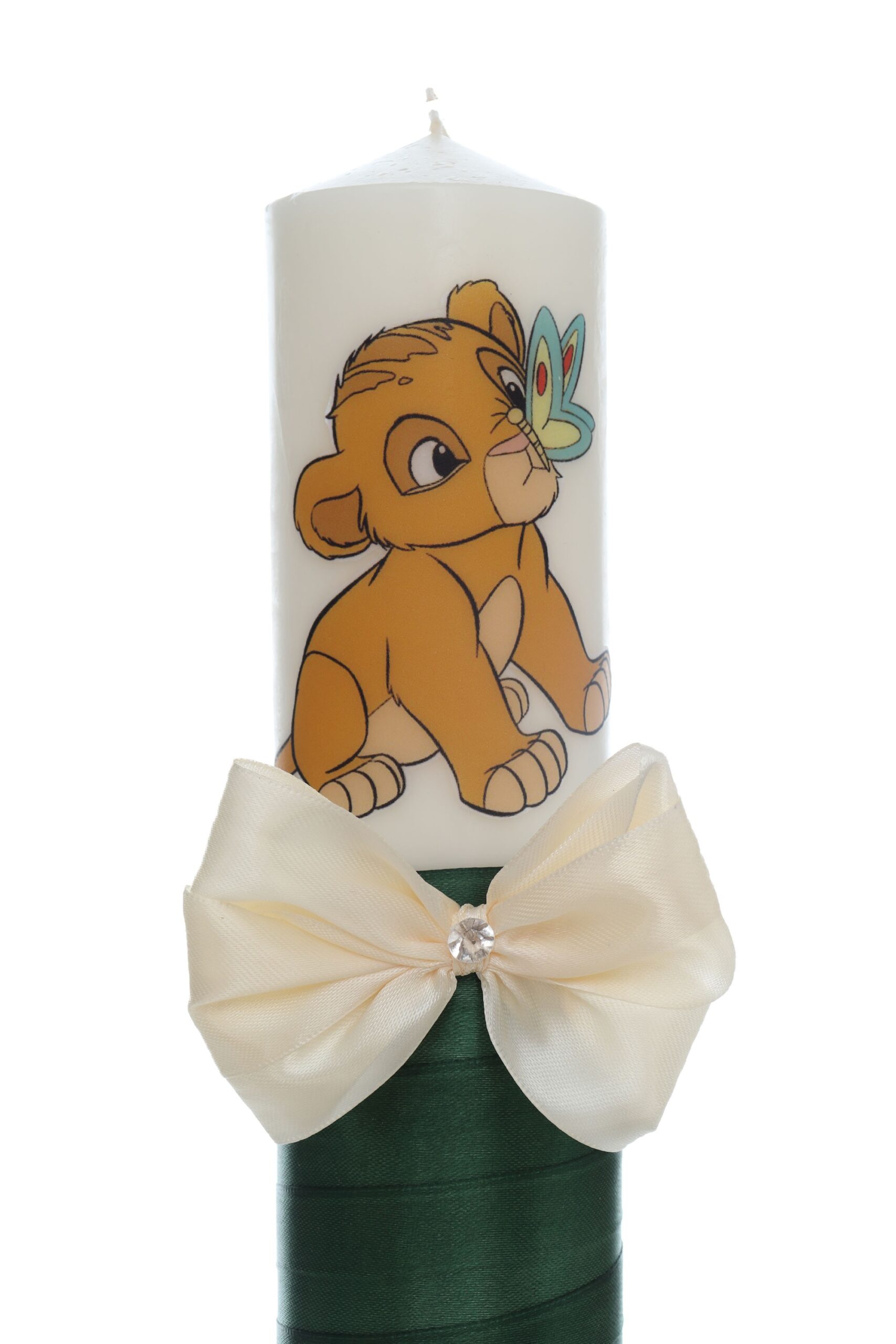 Trusou complet pentru botez de baieti personalizat cu Simba, Trusou brodat, lumanare, costum si pantofiori, verde, 15 piese, Recostore®, REC2668 - imagine 11
