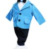 Trusou complet pentru botez de baieti personalizat cu Mickey Mouse, Trusou brodat, lumanare, costum si pantofiori, bleu-turcoaz, 15 piese, Recostore®, REC2670 - imagine 2