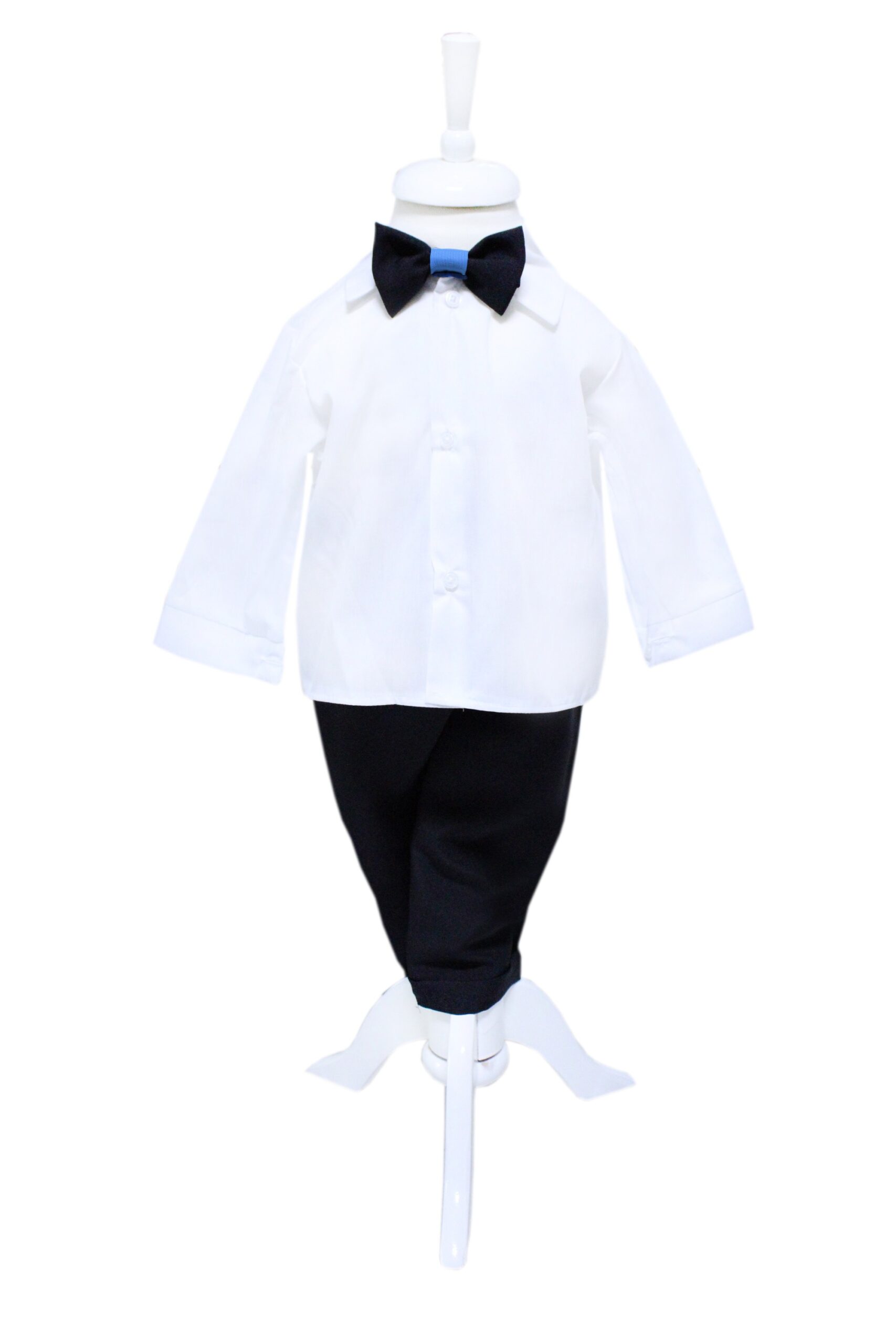 Trusou complet pentru botez de baieti personalizat cu Mickey Mouse, Trusou brodat, lumanare, costum si pantofiori, bleu-turcoaz, 15 piese, Recostore®, REC2670 - imagine 6