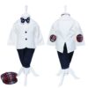 Trusou complet pentru botez de baieti personalizat cu ingeras, trusou, lumanare, costum si pantofiori, bleumarin, 13 piese, Recostore®, REC2674 - imagine 3