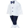 Trusou complet pentru botez de baieti personalizat cu ingeras, trusou, lumanare, costum si pantofiori, bleumarin, 13 piese, Recostore®, REC2674 - imagine 4