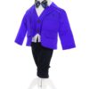 Trusou complet pentru botez de baieti, trusou simplu, lumanare cu "Radacini si aripi de la parinti" costum si pantofiori, albastru electric, 15 piese, Recostore®, REC2676 - imagine 2