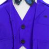 Trusou complet pentru botez de baieti, trusou simplu, lumanare cu "Radacini si aripi de la parinti" costum si pantofiori, albastru electric, 15 piese, Recostore®, REC2676 - imagine 3