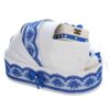 Trusou complet pentru botez de baieti, trusou simplu, lumanare cu "Radacini si aripi de la parinti" costum si pantofiori, albastru electric, 15 piese, Recostore®, REC2676 - imagine 7