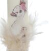Trusou complet pentru botez de fete personalizat cu Lebada, trusou brodat, lumanare, rochita si pantofiori, roz pudrat, 12 piese, Recostore®, REC2678 - imagine 7