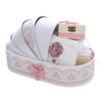 Trusou complet pentru botez de fete personalizat cu Lebada, trusou brodat, lumanare, rochita si pantofiori, roz pudrat, 12 piese, Recostore®, REC2678 - imagine 13