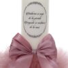 Trusou complet pentru botez de fete, trusou, lumanare, rochita cu bentita si pantofiori, roz pudrat, 12 piese, Recostore®, REC2683 - imagine 8