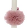 Trusou complet pentru botez de fete, trusou, lumanare, rochita cu bentita si pantofiori, roz pudrat, 12 piese, Recostore®, REC2683 - imagine 9