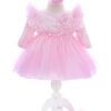 Trusou complet pentru botez de fete personalizat cu Minnie, trusou, lumanare, rochita si pantofiori, roz, 12 piese, Recostore®, REC2690 - imagine 2