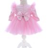 Trusou complet pentru botez de fete personalizat cu Minnie, trusou, lumanare, rochita si pantofiori, roz, 12 piese, Recostore®, REC2690 - imagine 5