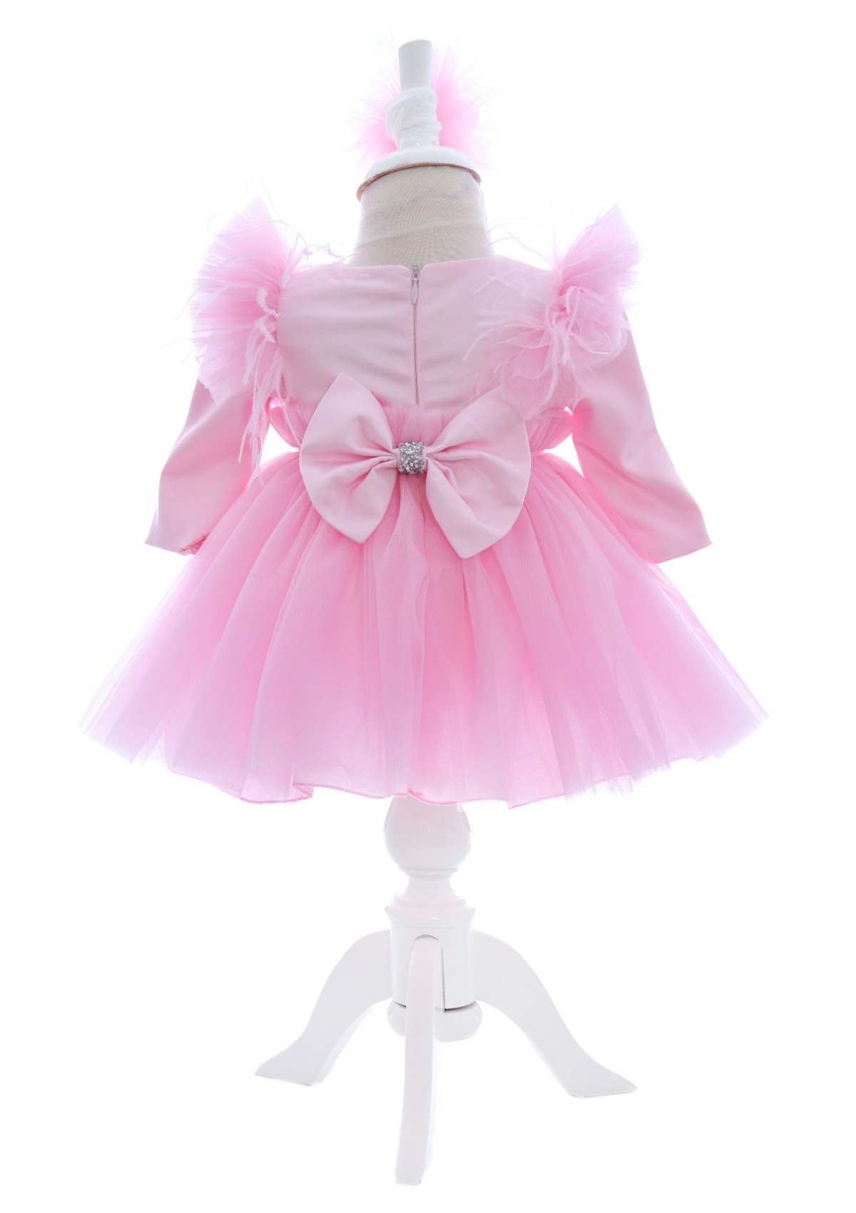 Trusou complet pentru botez de fete personalizat cu Minnie, trusou, lumanare, rochita si pantofiori, roz, 12 piese, Recostore®, REC2690 - imagine 5