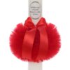 Trusou complet pentru botez de fete, trusou simplu, lumanare, rochita cu bentita si pantofiori, rosu, 12 piese, Recostore®, REC2691 - imagine 7