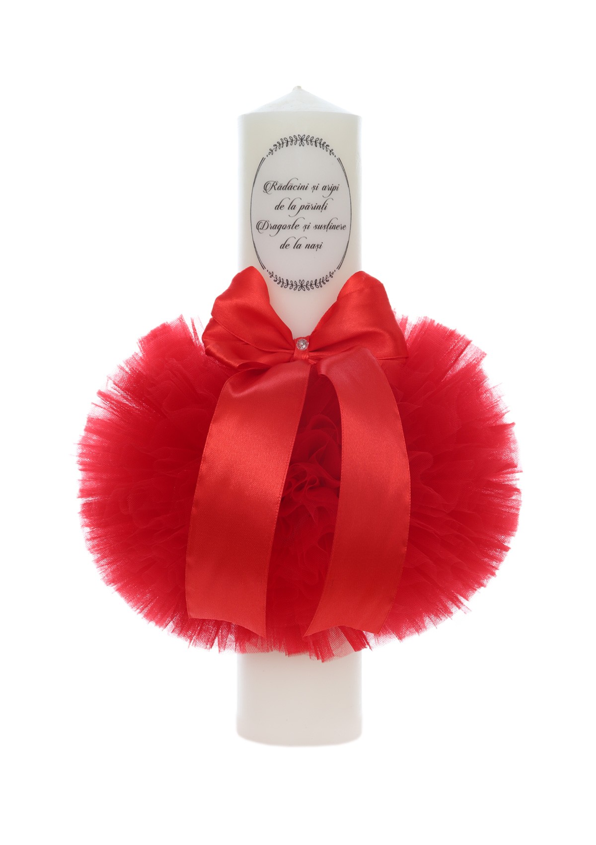 Trusou complet pentru botez de fete, trusou simplu, lumanare, rochita cu bentita si pantofiori, rosu, 12 piese, Recostore®, REC2691 - imagine 7