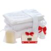 Trusou complet pentru botez de fete, trusou simplu, lumanare, rochita cu bentita si pantofiori, rosu, 12 piese, Recostore®, REC2691 - imagine 11