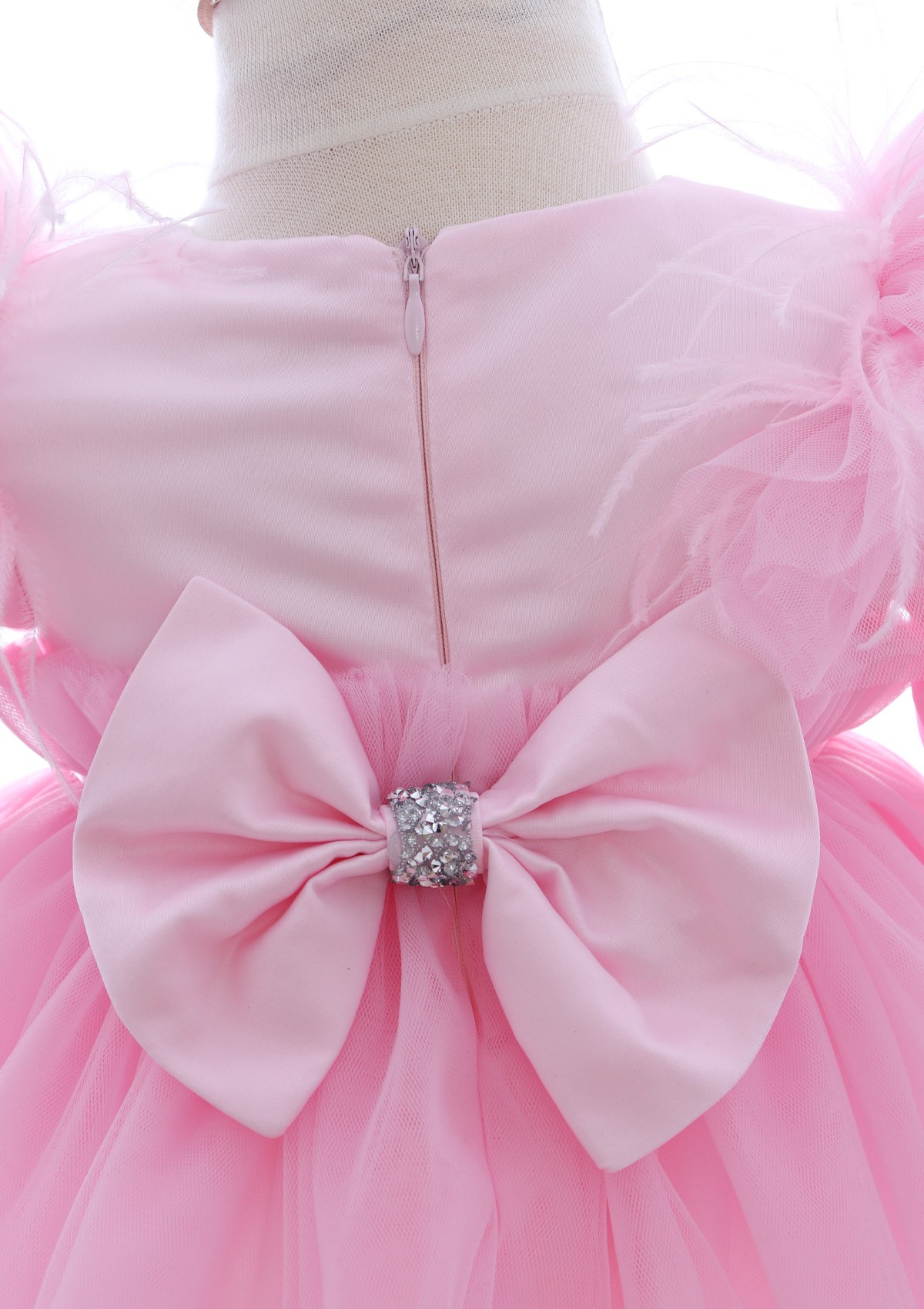 Trusou complet pentru botez de fete personalizat cu lebada, trusou, lumanare, rochita cu bentita si pantofiori, roz, 12 piese, Recostore®, REC2698 - imagine 6