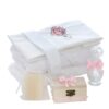 Trusou complet pentru botez de fete personalizat cu lebada, trusou, lumanare, rochita cu bentita si pantofiori, roz, 12 piese, Recostore®, REC2698 - imagine 10