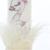 Trusou complet pentru botez de fete personalizat cu lebada, trusou brodat, lumanare, rochita cu bentita si pantofiori, ivoire, 12 piese, Recostore®, REC2702 - imagine 8