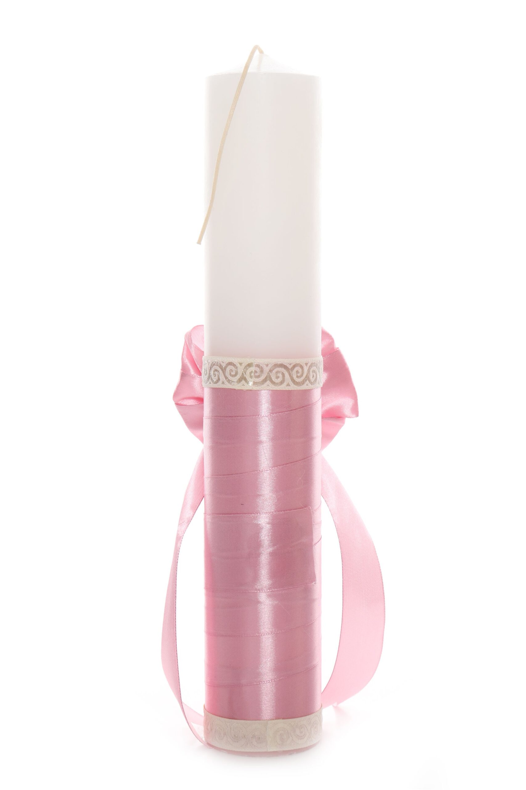 Trusou complet pentru botez de fete personalizat cu ingeras, trusou, lumanare, rochita cu bentita si pantofiori, roz, 10 piese, Recostore®, REC2703 - imagine 8