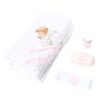 Trusou complet pentru botez de fete personalizat cu ingeras, trusou, lumanare, rochita cu bentita si pantofiori, roz, 10 piese, Recostore®, REC2703 - imagine 11