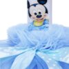 Lumanare bleu pentru botez, cu Mickey Mouse imprimat, cu volane si funda, 30x5 cm, REC141