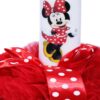 Trusou complet pentru botez de fete personalizat cu Minnie Mouse, trusou brodat, lumanare, rochita cu bentita si pantofiori, rosu, 12 piese,  Recostore®, REC2735 - imagine 8