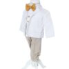 Trusou complet pentru botez de baieti personalizat cu Mickey Mouse, lumanare cu Mickey Mouse, costum alb-crem si pantofiori albi, 15 piese, Recostore®, REC2740 - imagine 4