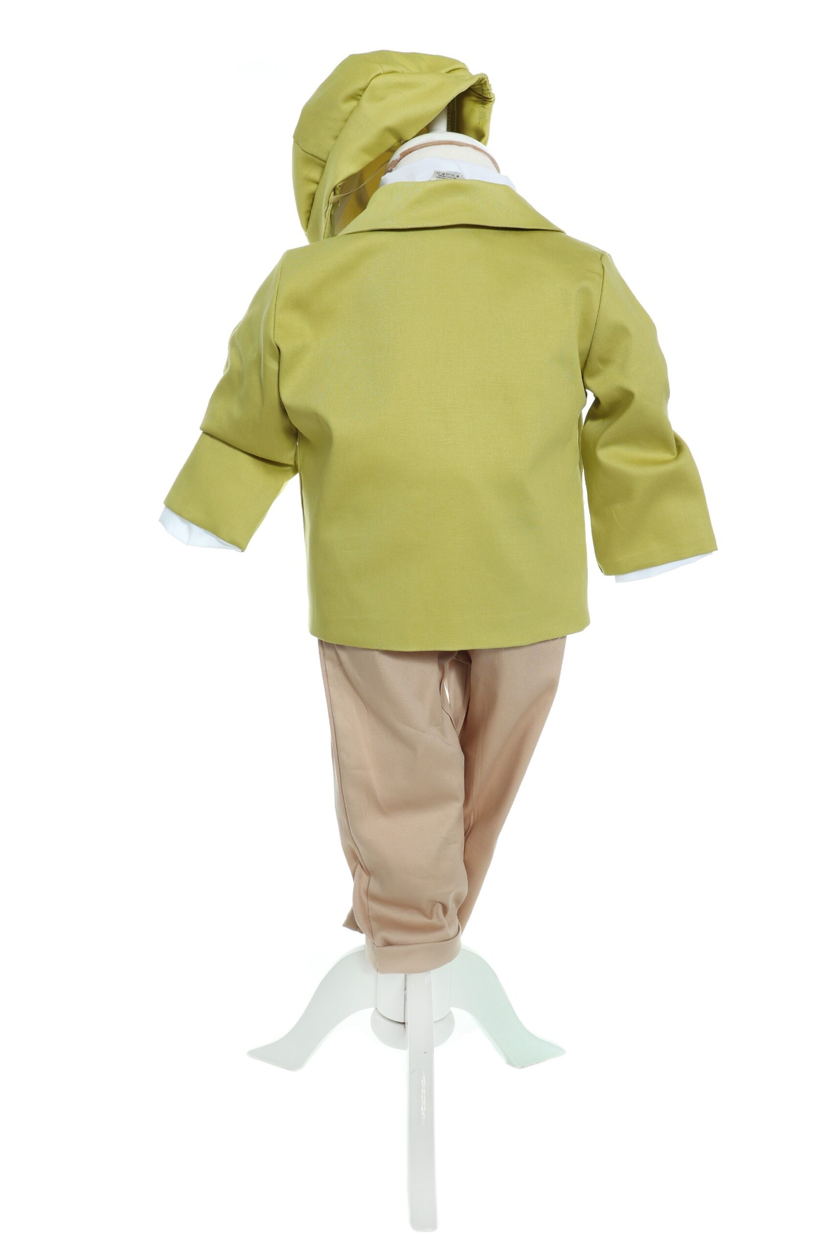 Trusou complet pentru botez de baieti personalizat cu Regele Leu, lumanare cu Leu, costum verde olive, 15 piese, Recostore®, REC2741 - imagine 4