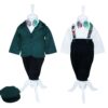 Trusou complet pentru botez de baieti personalizat cu Safari, lumanare cu Safari, costum si pantofiori, Verde, 15 piese, Recostore®, REC2742 - imagine 3